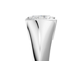 Silver 1.53 Carat F VVS2 Radiant Solitaire Tension Set Diamond Ring