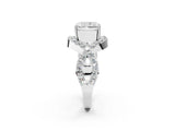 White gold Radiant Solitaire Twist Band Pavé Diamond Engagement Ring_70