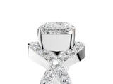 White gold Radiant Solitaire Twist Band Pavé Diamond Engagement Ring_73