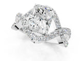 White gold Radiant Solitaire Twist Band Pavé Diamond Engagement Ring_77
