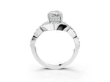 White gold Radiant Solitaire Twist Band Pavé Diamond Engagement Ring_79