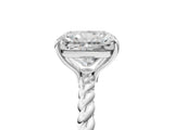 White gold Radiant Solitaire Twist Band Ring with Four-Prong Setting_17