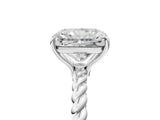 White gold Radiant Solitaire Twist Band Ring with Four-Prong Setting_73