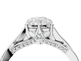White gold Radiant Solitaire Twist Band Six-Prong Setting 4