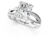 White gold Radiant Solitaire Twist Band with Pavé Accents and Four-Prong Setting_21