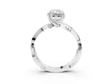 White gold Radiant Solitaire Twist Band with Pavé Accents and Four-Prong Setting_23