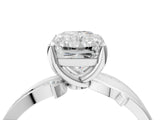 White gold Radiant Solitaire Twist Band with Pavé Accents and Four-Prong Setting_24