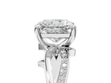 White gold Radiant Solitaire Twist Band with Pavé Accents and Four-Prong Setting_25