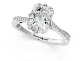 White gold Radiant Solitaire Twist Band with Pavé Diamonds and Four-Prong Setting_58
