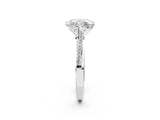 White gold Radiant Solitaire Twist Band with Pavé Diamonds and Four-Prong Setting_59