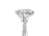 White gold Radiant Solitaire Twist Band with Pavé Diamonds and Four-Prong Setting_62