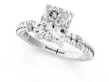 White gold Radiant Solitaire Twisted Band Prong Set Engagement Ring_84