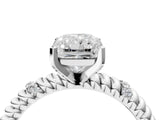 White gold Radiant Solitaire Twisted Band Prong Set Engagement Ring_87
