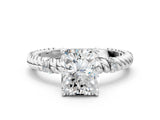 White gold Radiant Solitaire Twisted Band Prong Set Engagement Ring_87
