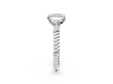 White gold Radiant Solitaire Twisted Band Prong Set Engagement Ring_89