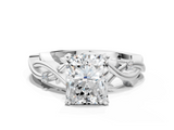 White gold Radiant Solitaire Twisted Band Prong Setting Ring_240