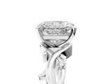 White gold Radiant Solitaire Twisted Band Prong Setting Ring_265