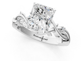 White gold Radiant Solitaire Twisted Band Prong Setting Ring_283