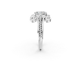 White gold Radiant Solitaire Twisted Band Scroll Prong Ring_5