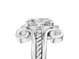 White gold Radiant Solitaire Twisted Band Scroll Prong Ring_8