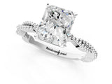 White gold Radiant Solitaire Twisted Band with Bead Prong Setting_427