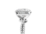 White gold Radiant Solitaire Twisted Band with Bead Prong Setting_430