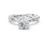 White gold Radiant Solitaire Twisted Band with Pavé Accents and Four-Prong Setting_40