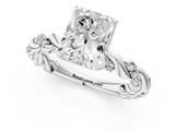 White gold Radiant Solitaire Twisted Band with Pavé Accents and Four-Prong Setting_41