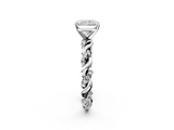 White gold Radiant Solitaire Twisted Band with Pavé Accents and Four-Prong Setting_42