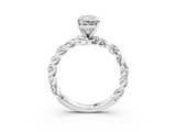 White gold Radiant Solitaire Twisted Band with Pavé Accents and Four-Prong Setting_43