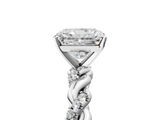 White gold Radiant Solitaire Twisted Band with Pavé Accents and Four-Prong Setting_45