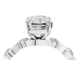 White gold Radiant Solitaire Twisted Band with Prong Setting 4