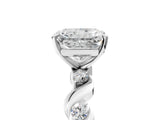 White gold Radiant Solitaire Twisted Band with Prong Setting 5