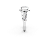 White gold Radiant Solitaire Twisted Band with Prong Setting_50