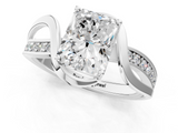 White gold Radiant Solitaire Twisted Band with Prong Setting_51