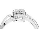 White gold Radiant Solitaire Twisted Band with Prong Setting_52