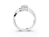 White gold Radiant Solitaire Twisted Band with Prong Setting_53