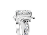 White gold Radiant Solitaire Twisted Band with Prong Setting_55
