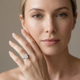 White gold Radiant Solitaire Twisted Pave Band with Four-Prong Setting_14