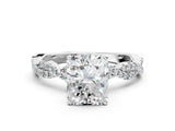 White gold Radiant Solitaire Twisted Pave Band with Four-Prong Setting_38