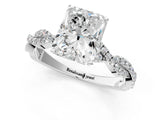 White gold Radiant Solitaire Twisted Pave Band with Four-Prong Setting_39