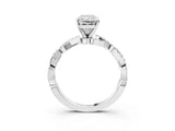 White gold Radiant Solitaire Twisted Pave Band with Four-Prong Setting_41