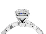 White gold Radiant Solitaire Twisted Pave Band with Four-Prong Setting_42