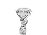White gold Radiant Solitaire Twisted Pave Band with Four-Prong Setting_43