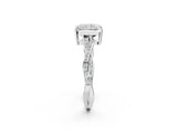 White gold Radiant Solitaire Twisted Pave Diamond Ring with Four-Prong Setting_14