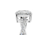 White gold Radiant Solitaire Twisted Pave Diamond Ring with Four-Prong Setting_17