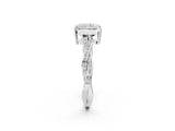 White gold Radiant Solitaire Twisted Pave Diamond Ring with Four-Prong Setting_26