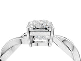 White gold Radiant Solitaire Twisted Pave Diamond Ring with Four-Prong Setting_28