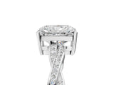 White gold Radiant Solitaire Twisted Pave Diamond Ring with Four-Prong Setting_29