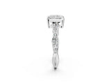 White gold Radiant Solitaire Twisted Pave Diamond Ring with Four-Prong Setting_92